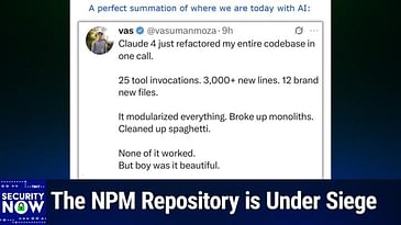 SN 1030: Internet Foreground Radiation - The NPM Repository is Under Siege