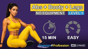 Abs Booty Legs Workout Level 1 | Beginner for women - Home Training for Core, Glutes and Leg