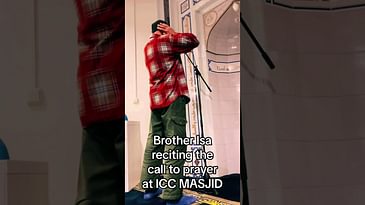 Brother Isa reciting the call to prayer at ICC MASJID