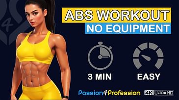 3 min  Abs workout no equipment - female women - how to get six pack at home - daily ab routine