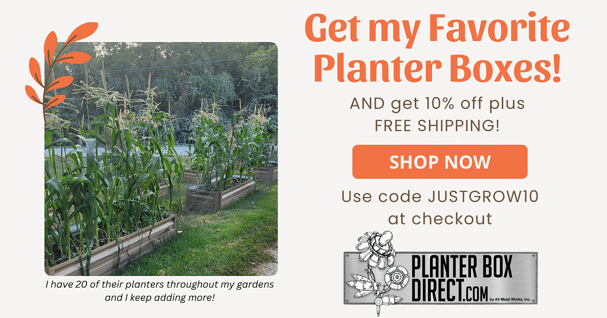Image of raised garden planters from Planter Box Direct, save 10% and get free shipping with code JUSTGROW10 from this link