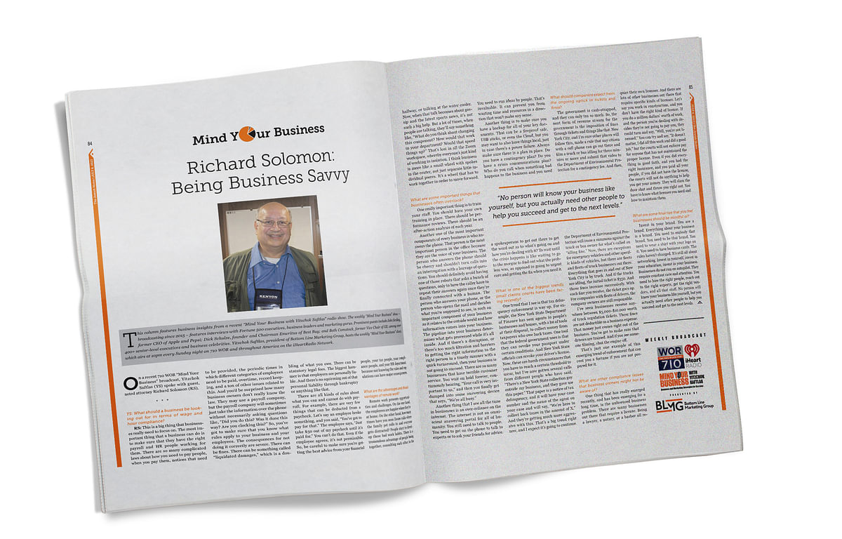 An Interview with Richard Solomon: Being Business Savvy