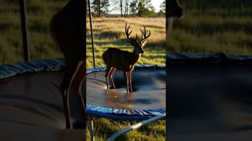 Massive Buck Deer Bounces On Trampoline ёяжмёяшв Deer Shorts Wildlife