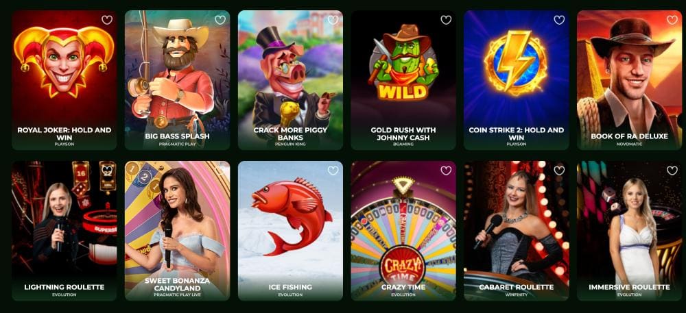 Catalogue de jeux disponibles sur Casinacho Casino
