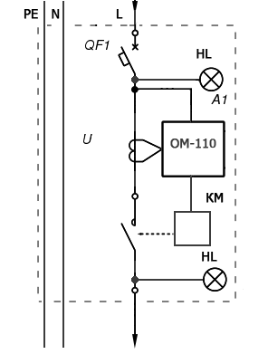 ограничитель мощности с контактором на схеме.png